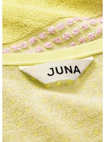 Sárga-rózsaszín frottír bio pamut fürdőlepedő 70x140 cm Check – JUNA