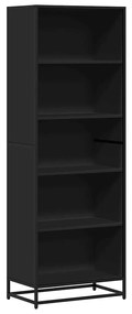 fekete szerelt fa könyvszekrény 60 x 35 x 170,5 cm
