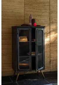 Fekete fém tálalószekrény 60x100x35 cm Denza – Dutchbone