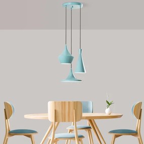 Zsinóros függőlámpa TOM 3xE27/40W/230V, kék