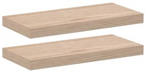 2 db szerelt fa függőpolc 50 x 23,5 x 4 cm