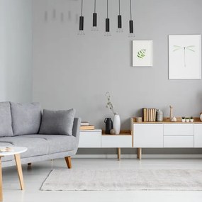 Csillár zsinóron DANTE 5xGU10/25W/230V fekete/fényes króm