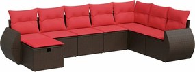 vidaXL 8 részes barna polyrattan kerti ülőgarnitúra párnákkal