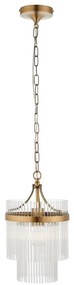 Endon 112572 - Láncos csillár MARIETTA 1xE27/10W/230V sárgaréz/átlátszó