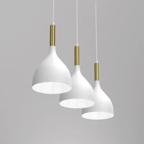 Csillár zsinóron NOAK 3xE27/15W/230V fehér/arany