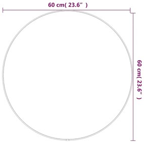 fekete falitükör Ø 60 cm Kerek