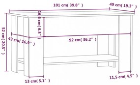 füstös tölgy színű szerelt fa dohányzóasztal 101 x 49 x 52 cm