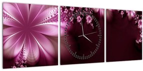 Az absztrakció képe - virágok (órával) (90x30 cm)