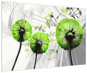 Kép -halvány zöld pitypang pehely (90x60 cm)