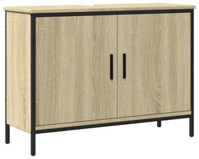 sonoma tölgy szerelt fa fürdőszobai mosdószekrény 80x30x60 cm