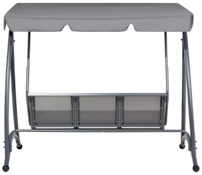 Szürke hintaágy - szövet és fém - BOGART Beliani