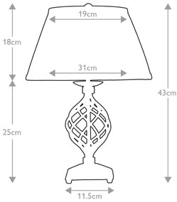 Elstead BELFRY-TL - Asztali lámpa BELFRY 1xE27/60W/230V