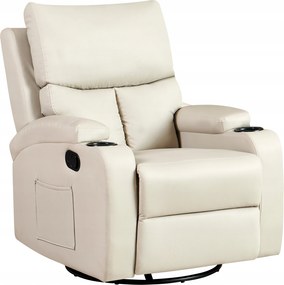 Pihenőszék Forgatható Eco Bőr Krém Modern Lábak Festett Acél