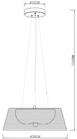Deko-Light 342032 - Csillár zsinóron FILO 3xE27/60W/230V átm. 39 cm fekete