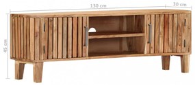 tömör akácfa TV-szekrény 130 x 30 x 45 cm