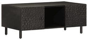 Fekete tömör mangófa dohányzóasztal 100 x 54 x 40 cm