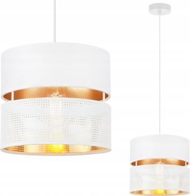 Függő Lámpa Mennyezeti Csillár Fehér-arany Áttört Lámpabúra Szimpla 20CM