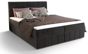 Franciaágy Boxspring 180 cm Barack (fekete) (matraccal és tárolóhellyel). 1046394