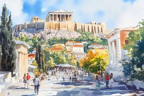 Vászonkép Canvas Görögország Athén Akropolisz Műemlék Templom Kilátás 120x80