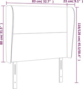 krémszínű műbőr fejtámla szárnyakkal 83 x 23 x 118/128 cm