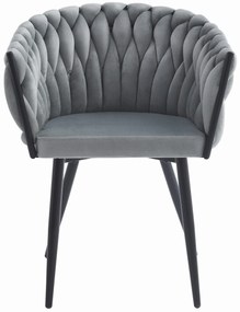 Világosszürke ORION VELVET étkezőfotel fekete lábakkal