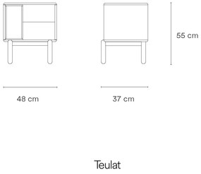Sötétszürke éjjeliszekrény Corvo - Teulat