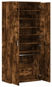 füstös tölgy színű szerelt fa cipőszekrény 80 x 39 x 178 cm