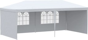 Outsunny 6x3 m-es Kerti Napernyő Pavilon 4 Levehető Oldalfallal és 2 Átlátszó Ablakkal - Antioxidáns, Vízálló Pavilon Kültéri Eseményekhez Acél Vázban