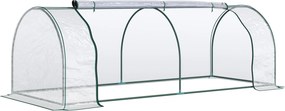 Outsunny Üvegház Ajtóval, Fólia Üvegház Acélból, Üvegház Erkélyre, Kertbe, Paradicsomház 250x100x80cm, Paradicsom Üvegház Paradicsomhoz, Zöldségekhez,