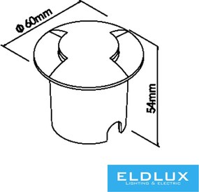 UNIVERSO Taposólámpa LED 1w 50lm 4000k 210° IP67 fekete Ø60x54mm