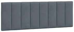 sötétszürke bársony ágykeret LED-világítással 120 x 200 cm