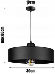 Függőlámpa fekete fém búrával | Loft - Industrial | Glimex Lavor Large 1xE27 GOL69C