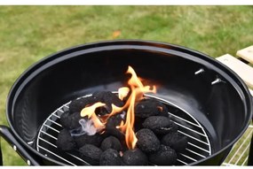 Hordozható faszén grill fekete/fa