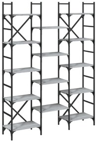 szürke sonoma színű szerelt fa könyvespolc 127,5x28,5x172,5 cm