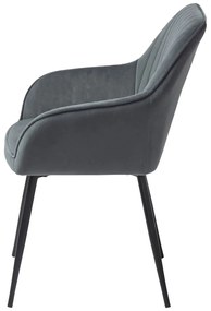 Szürke kárpitozott karfás étkezőfotel szett 2 db-os Nolan Stripe – Unique Furniture