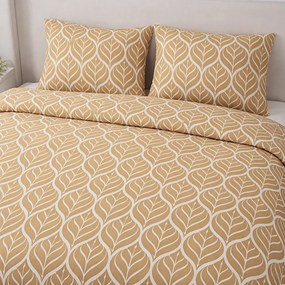 Leaf barna pamut ágyneműhuzat 140x200cm+90x70cm TiaHome