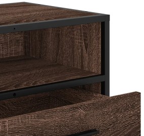 barna tölgy színű szerelt fa és fém TV-szekrény 80x34,5x40 cm