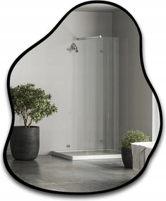 Stone tükör fekete keretben 60x77 organikus folt