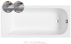 M-Acryl Mira Slim egyenes akril kád 180x80+láb