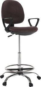 Magasított munkaszék, barna/fekete, TAMBER