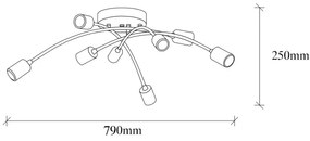 Csillár BANANA 8xE27/40W/230V