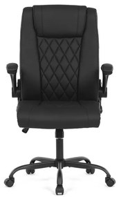 Fekete ökobőr irodai szék hintamechanikával. KA-Y344 BK