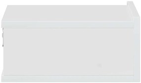 2 db magasfényű fehér szerelt fa függő éjjeliszekrény 40x30x15