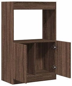 barna tölgy színű szerelt fa magasszekrény 63 x 33 x 100 cm