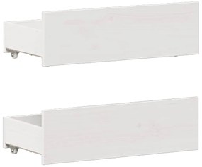 fehér tömör fenyőfa fejtámlás ágykeret matrac nélkül 120x190 cm