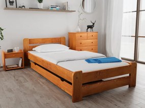 Laura ágy 90x200 cm, égerfa Ágyrács: Lamellás ágyrács, Matrac: Coco Maxi 19 cm matrac