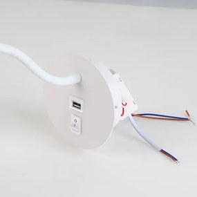 Brilagi - LED Rugalmas fali lámpa USB porttal MAYA LED/3W/230V fehér