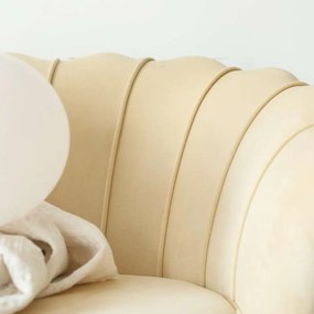 Luxus kanapé, 3 személyes, bézs Velvet szövet/arany, Art-deco, NOBLEO TYP 2