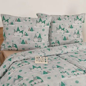 Karácsonyi ágyneműhuzat Buddy zöld EMI, A standard egyszemélyes ágy szett tartalma: 1x 140x200 + 1x 70x90