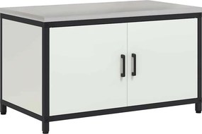 vidaXL Konyhai Tárolás polcokkal tárolóval Fehér 60 x 50 x 92 cm Acél